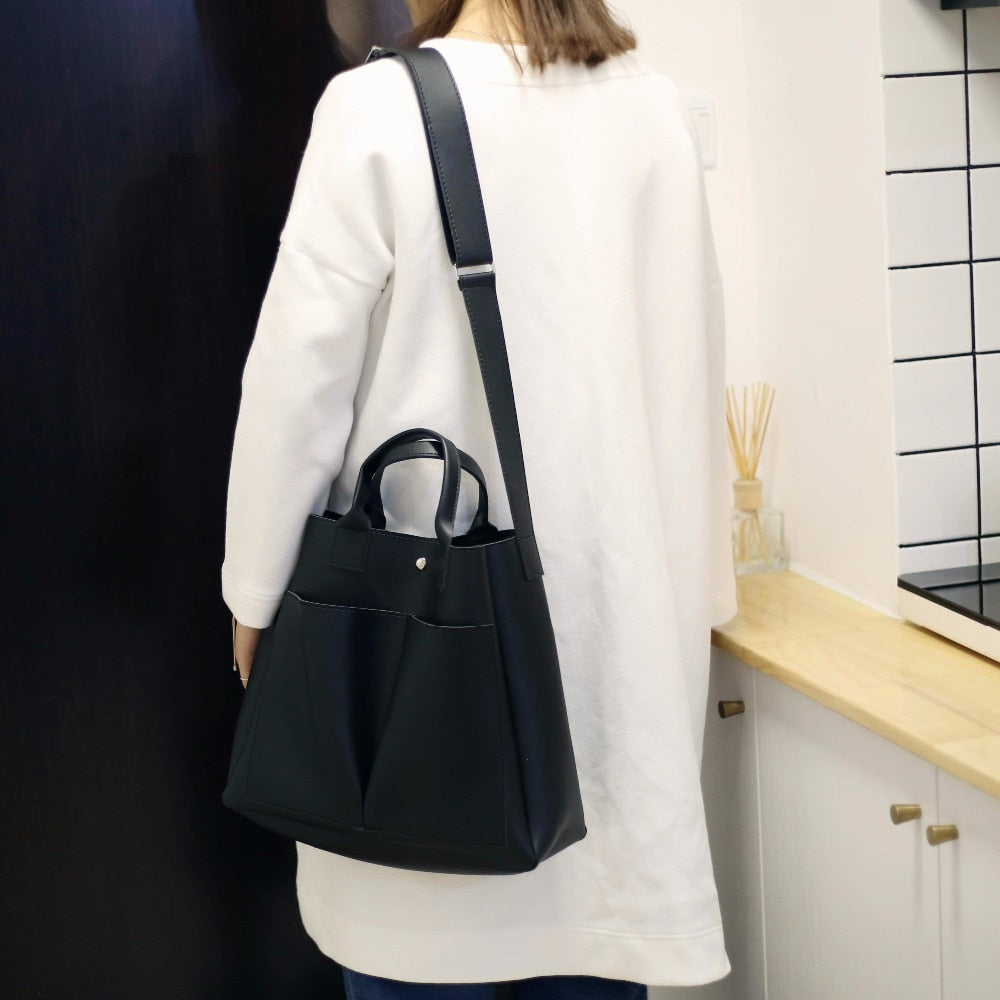 2022 new Pu Leather laptop Bag Simple Handbags Famous Brands Women Shoulder Bag Casual Big Tote Vintage Ladies Crossbody Bags