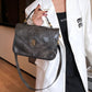 Messenger bag light luxury fashion 2024 new handbag women's large capacity commuter bag waxed cowhide shoulder messenger bag