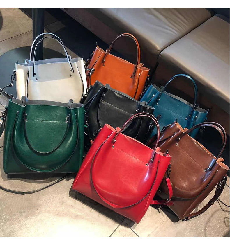 Cowhide bags for women 2024 new single shoulder bag handbag crossbody bag women high-end light luxury large capacity genuine leather women's bag