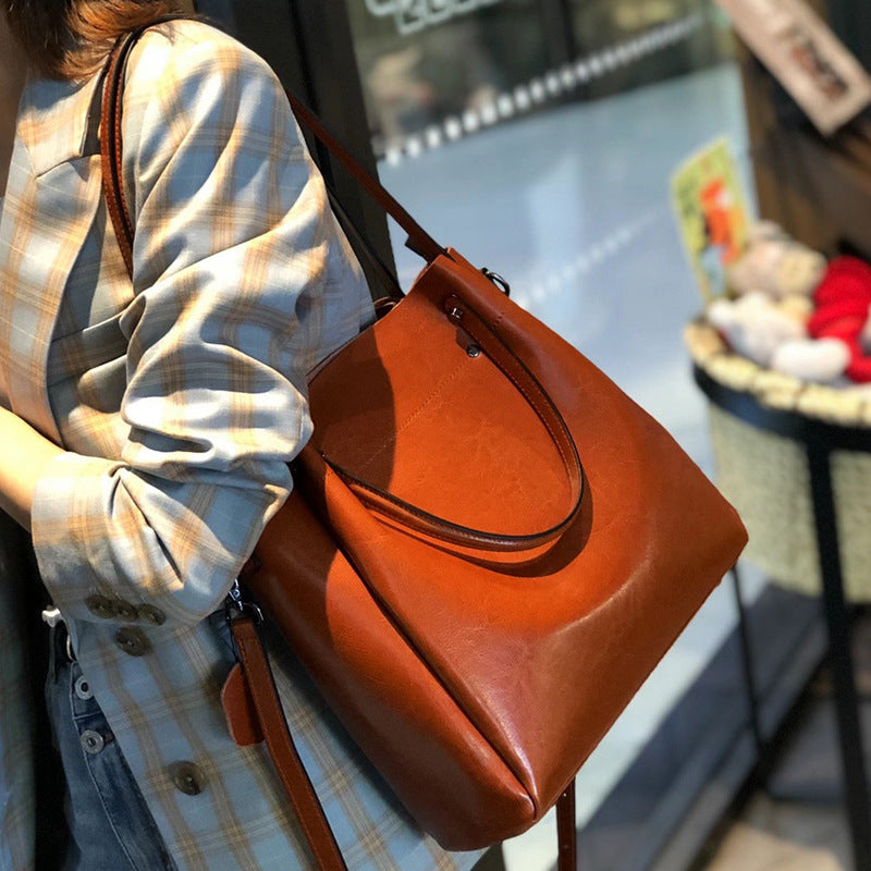 Cowhide bags for women 2024 new single shoulder bag handbag crossbody bag women high-end light luxury large capacity genuine leather women's bag