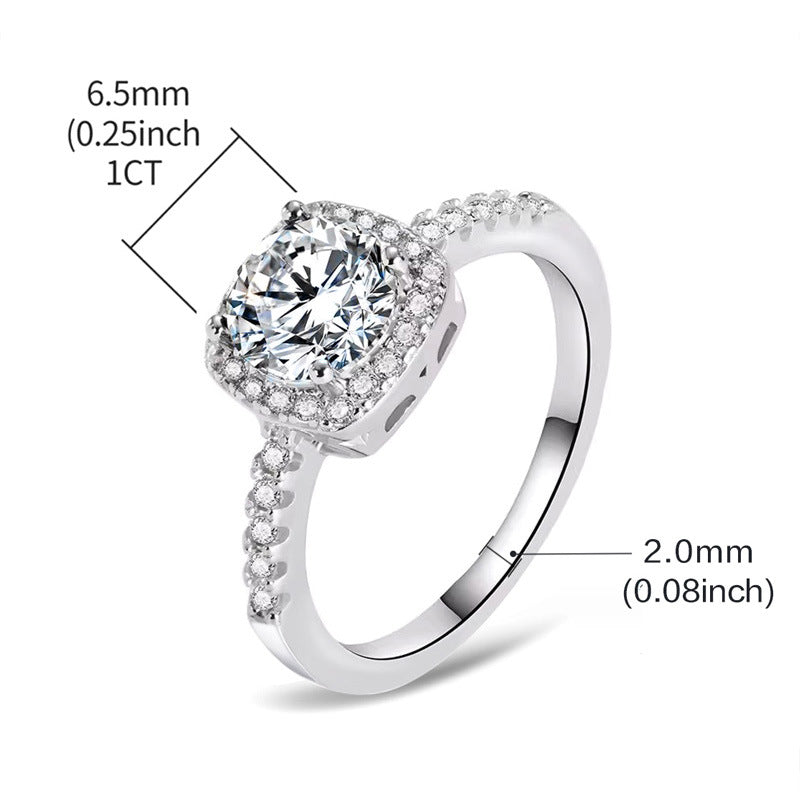 moissanite ring women's sterling silver ring