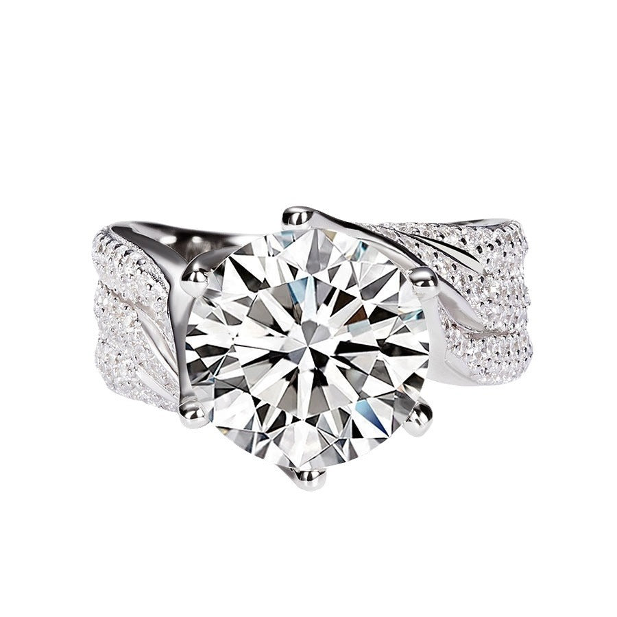 Moissanite ring for women S925 sterling silver 3 carat