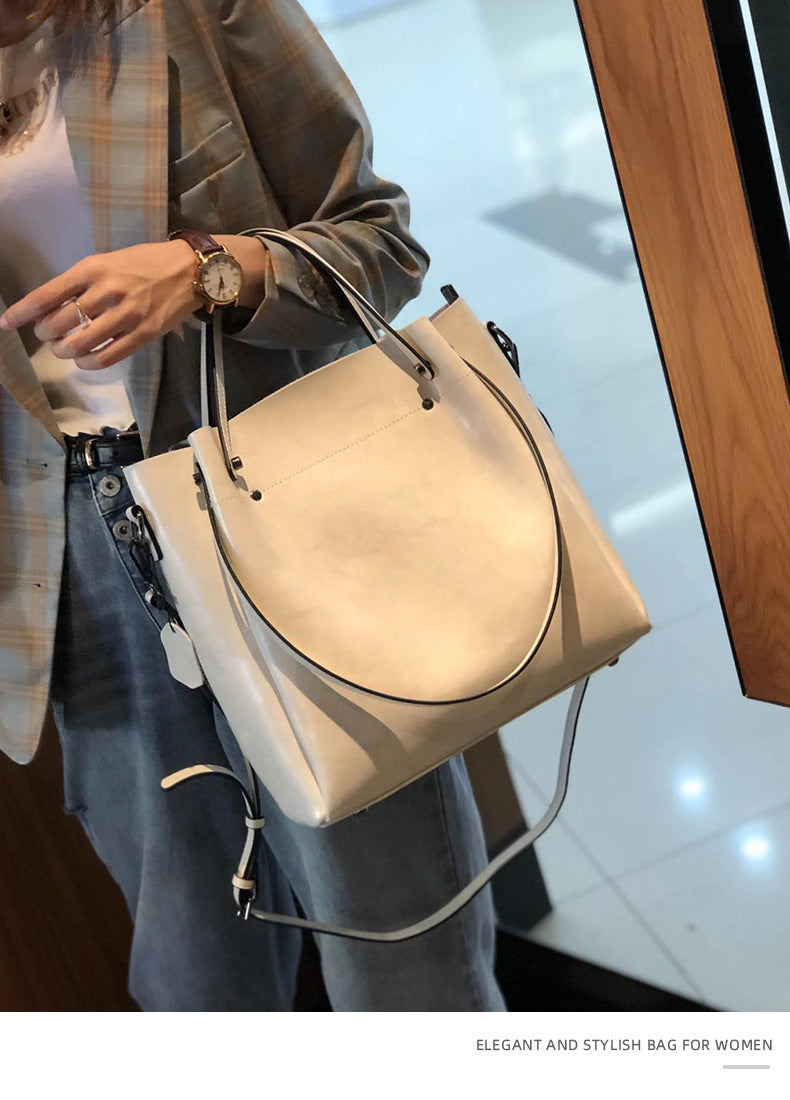 Cowhide bags for women 2024 new single shoulder bag handbag crossbody bag women high-end light luxury large capacity genuine leather women's bag