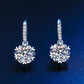 925 sterling silver moissanite snowflake ear hook earrings