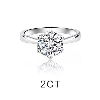 Six claw moissanite ring for women s925 sterling silver