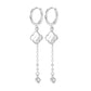 S925 sterling silver moissanite diamond four-leaf clover tassel earrings