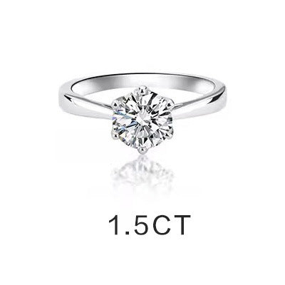 Six claw moissanite ring for women s925 sterling silver