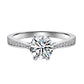 Micro-set six-claw S925 sterling silver ring women's moissanite wedding ring 1 carat