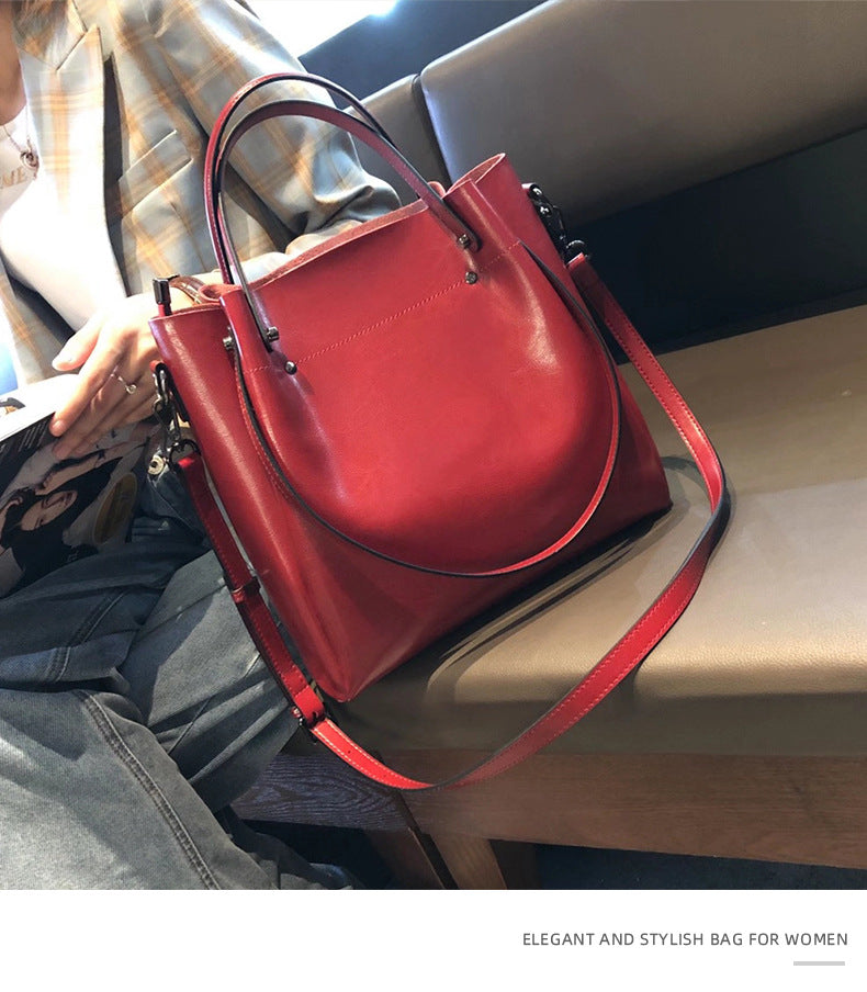 Cowhide bags for women 2024 new single shoulder bag handbag crossbody bag women high-end light luxury large capacity genuine leather women's bag