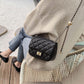 2024 new fashion genuine leather women's bags cowhide single shoulder bag versatile messenger bag small golden ball diamond chain bag