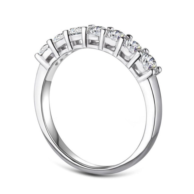 Moissanite 925 sterling silver row ring