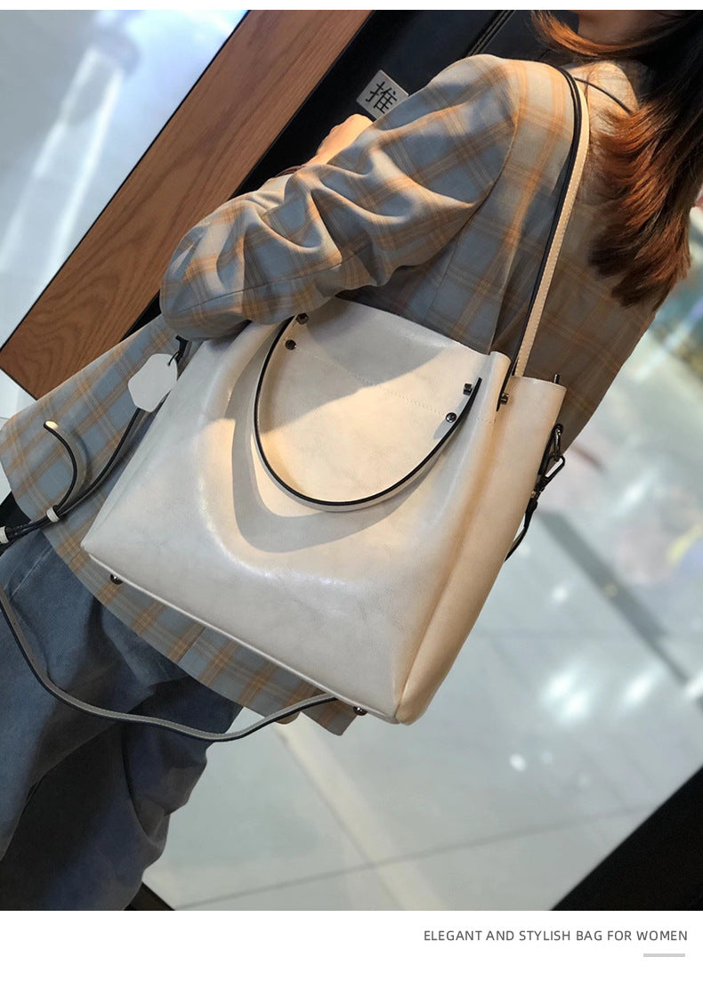 Cowhide bags for women 2024 new single shoulder bag handbag crossbody bag women high-end light luxury large capacity genuine leather women's bag