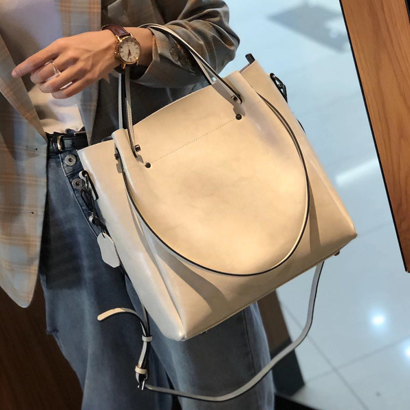 Cowhide bags for women 2024 new single shoulder bag handbag crossbody bag women high-end light luxury large capacity genuine leather women's bag