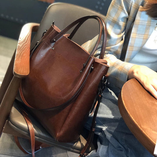 Cowhide bags for women 2024 new single shoulder bag handbag crossbody bag women high-end light luxury large capacity genuine leather women's bag