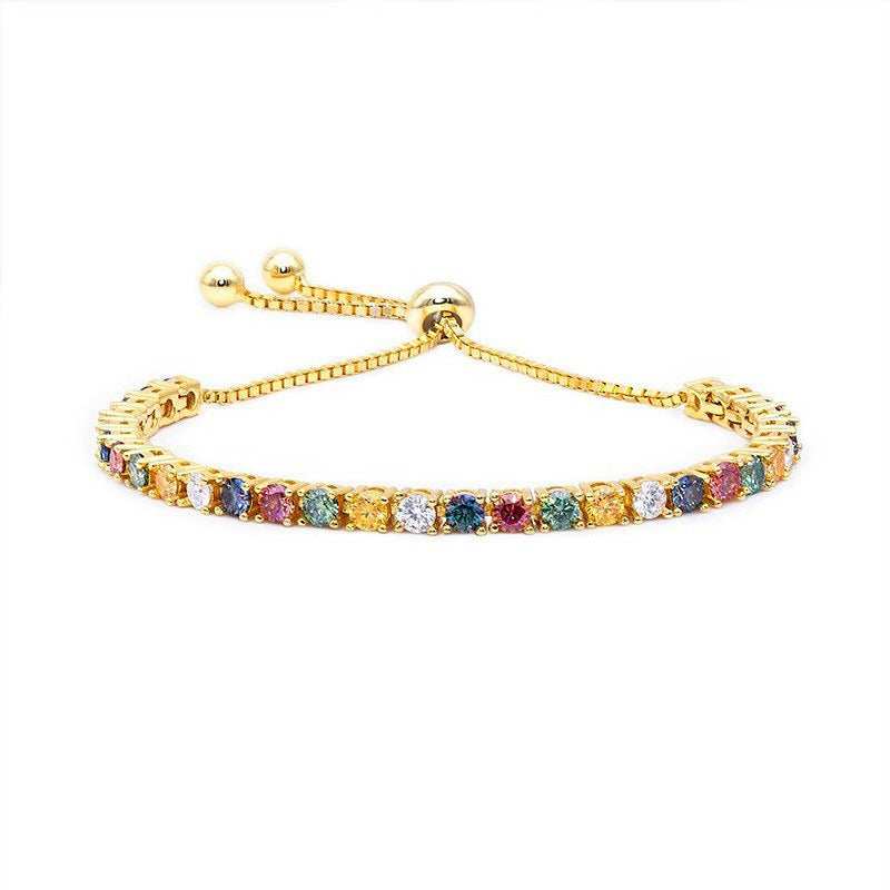 Colorful Moissanite Bracelet S925 Silver