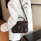 Messenger bag light luxury fashion 2024 new handbag women's large capacity commuter bag waxed cowhide shoulder messenger bag