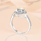 Moissanite ring 925 sterling silver gold-plated love-shaped inlaid women's ring 1 carat