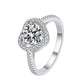 Moissanite ring 925 sterling silver gold-plated love-shaped inlaid women's ring 1 carat