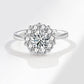 Imitation Moissanite Diamond Ring Eight Hearts and Eight Diamonds 1 Carat Simulated Diamond Ring