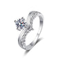 S925 sterling silver micro-inlay light luxury closed moissanite ring for women