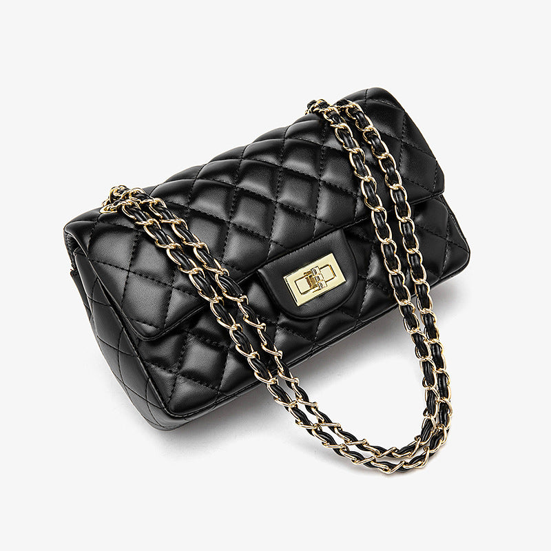 Bags for women 2024 summer new single shoulder chain bag small Chanel style diamond small square bag solid color bags