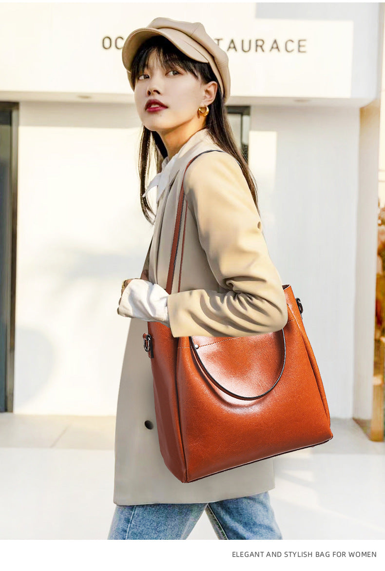 Cowhide bags for women 2024 new single shoulder bag handbag crossbody bag women high-end light luxury large capacity genuine leather women's bag