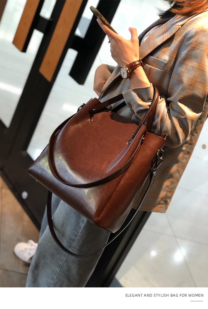 Cowhide bags for women 2024 new single shoulder bag handbag crossbody bag women high-end light luxury large capacity genuine leather women's bag