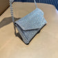 Women's bag, 2024 new rhinestone chain small square bag, shoulder and crossbody envelope bag, cute mini evening bag