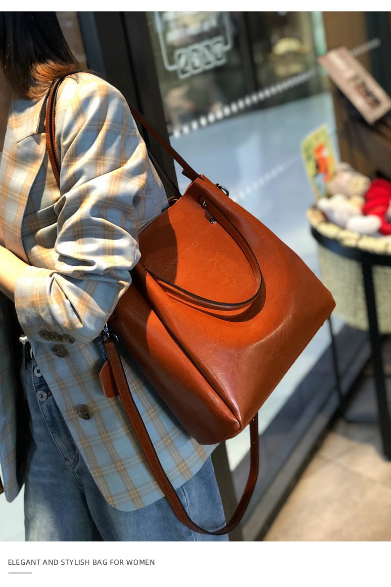 Cowhide bags for women 2024 new single shoulder bag handbag crossbody bag women high-end light luxury large capacity genuine leather women's bag