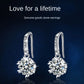 925 sterling silver moissanite snowflake ear hook earrings