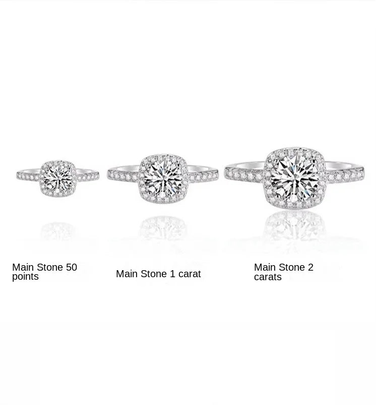 moissanite ring women's sterling silver ring