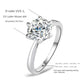 Six claw moissanite ring for women s925 sterling silver