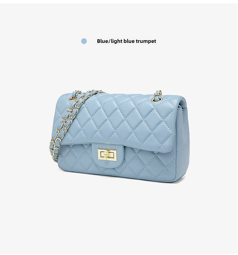 Bags for women 2024 summer new single shoulder chain bag small Chanel style diamond small square bag solid color bags