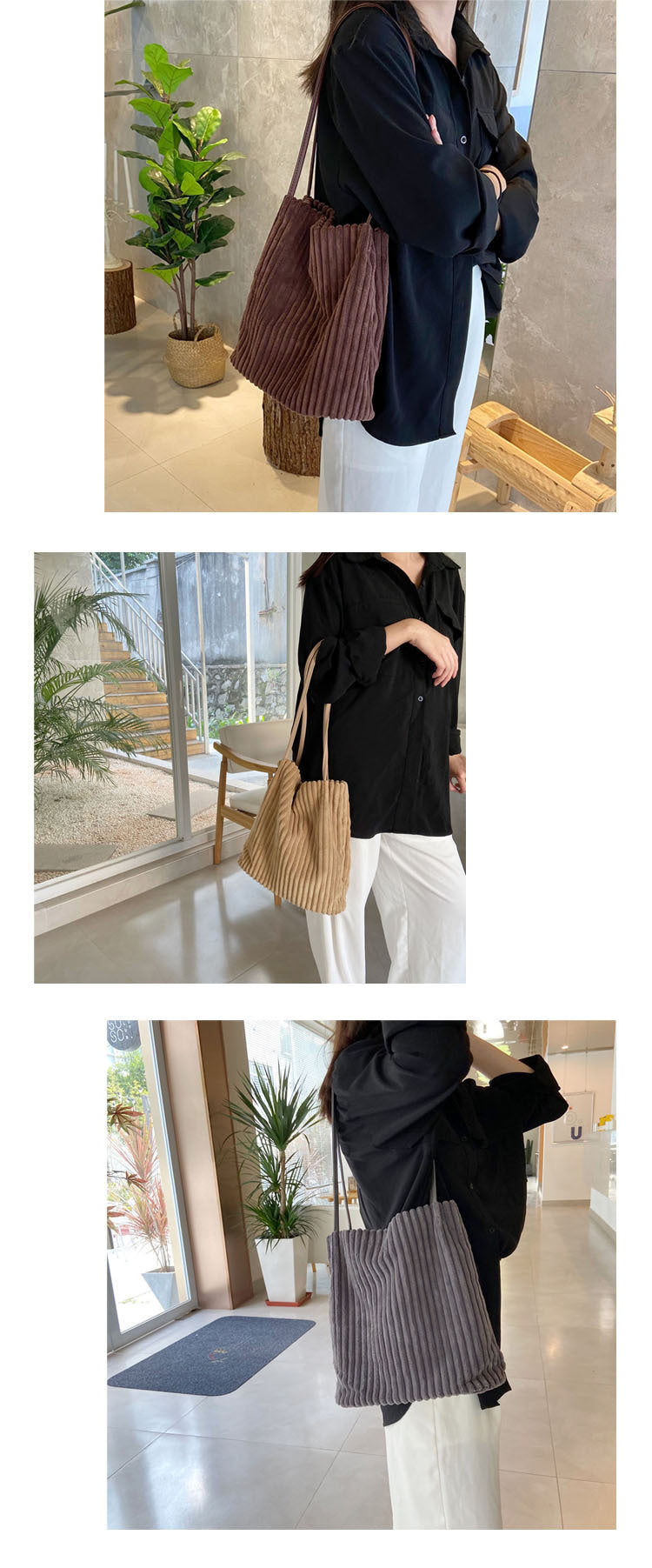 Bags Women's Bags 2022 New Korean Women's Shoulder Bags Casual Tote Bags Corduroy Bucket Bags Handbags