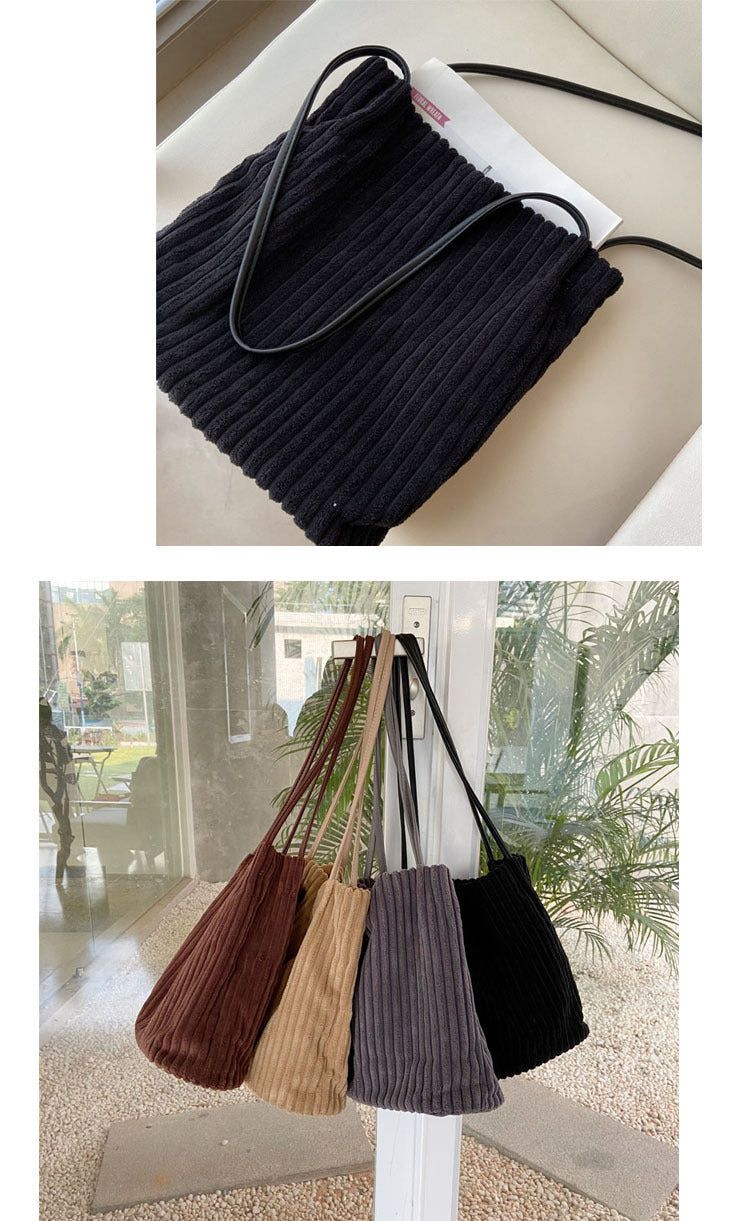 Bags Women's Bags 2022 New Korean Women's Shoulder Bags Casual Tote Bags Corduroy Bucket Bags Handbags