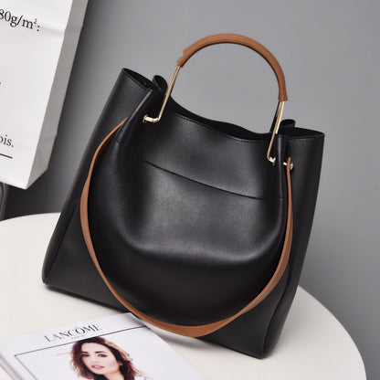 New simple tote women's bag handbag shoulder bag women's messenger bag oil leather large bag women bag