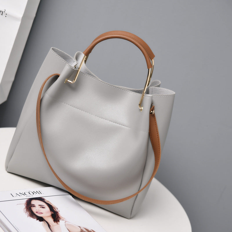 New simple tote women's bag handbag shoulder bag women's messenger bag oil leather large bag women bag