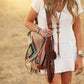 2022 retro hand-woven streamer cotton and linen shoulder bag handbag women's bag messenger bag