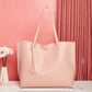 Women's bag cross-border trend bag tote bag solid color plain tassel bag large capacity shoulder bag