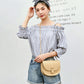 2022 summer new European and American style PU women's bag solid color saddle bag car stitching messenger shoulder small bag