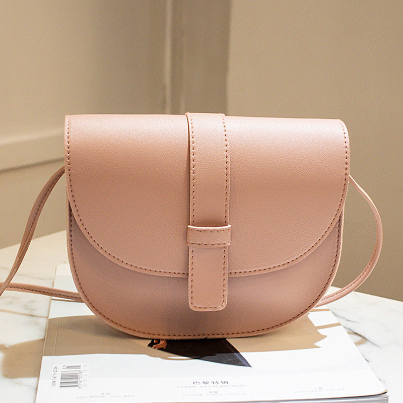 2022 summer new European and American style PU women's bag solid color saddle bag car stitching messenger shoulder small bag