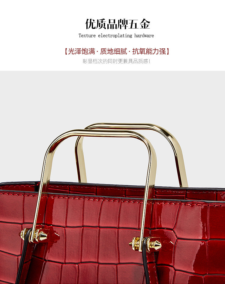 Patent Leather Shiny Ladies Handbag Tote Bag Shoulder Bag Diagonal Women's Bag