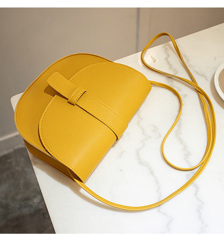 2022 summer new European and American style PU women's bag solid color saddle bag car stitching messenger shoulder small bag