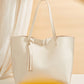 Women's bag cross-border trend bag tote bag solid color plain tassel bag large capacity shoulder bag