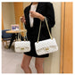 Women's Shoulder Bag Pu Leather Lingge Pattern Women's Straddle Small Bag Brand Designer Simplicity Girl's Purse Handbag