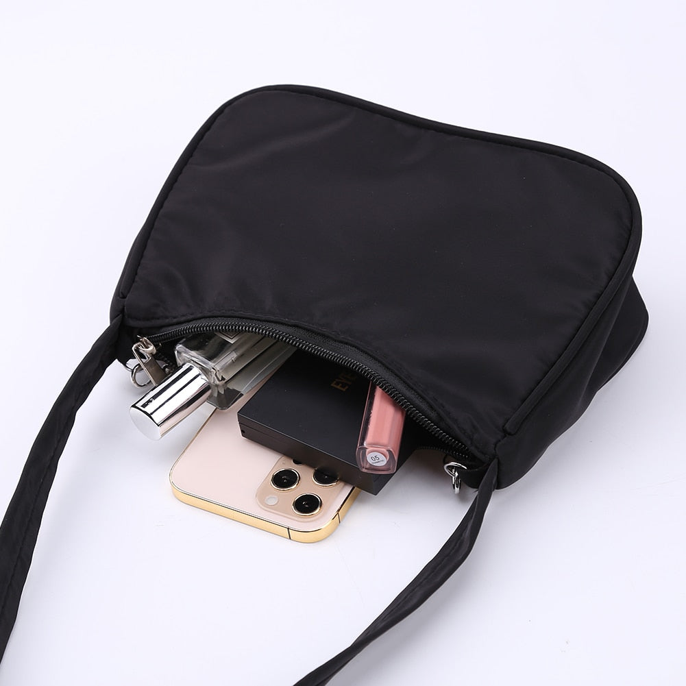 Fashion Women PU Leather Small Shoulder Underarm Bag Ladies Vintage Butterfly Chain Pure Color Zipper Mini Purse Handbag