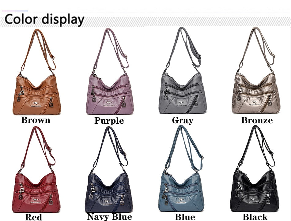 High Quality Soft Leather Luxury Purses and Handbags Women Bags Designer Multi-pocket Crossbody Shoulder Bags for Women