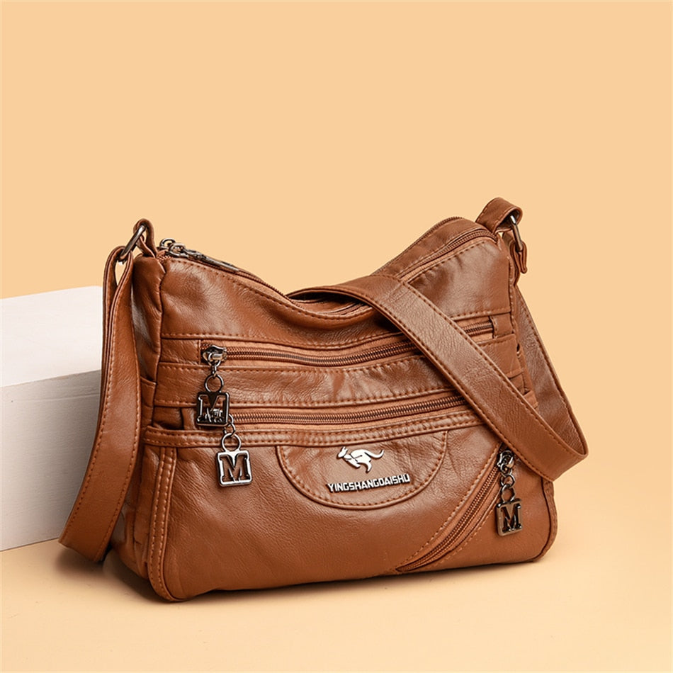 High Quality Soft Leather Luxury Purses and Handbags Women Bags Designer Multi-pocket Crossbody Shoulder Bags for Women