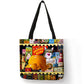 Customize Oil Painting Cat Print Womens Designer Tote Bags Linen Reusable Shopping Bag For Groceries Shoulder Bags for Lady 2022